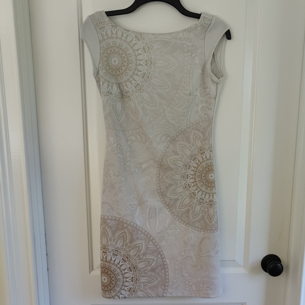 Desigual Cream and Gold Mini Dress